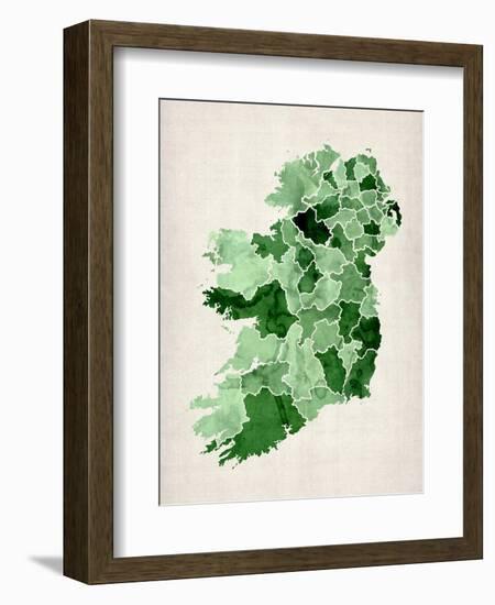 Ireland Watercolor Map-Michael Tompsett-Framed Art Print