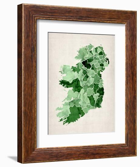 Ireland Watercolor Map-Michael Tompsett-Framed Art Print