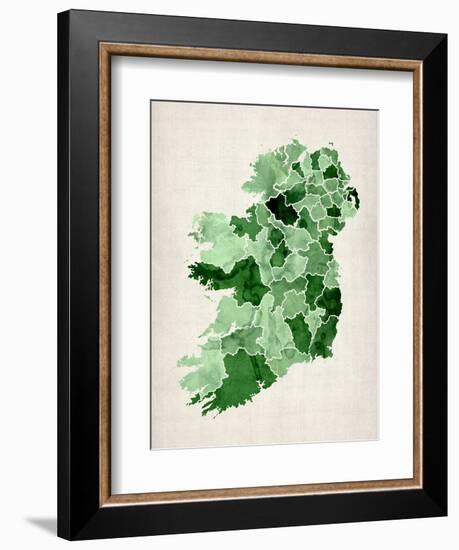 Ireland Watercolor Map-Michael Tompsett-Framed Art Print