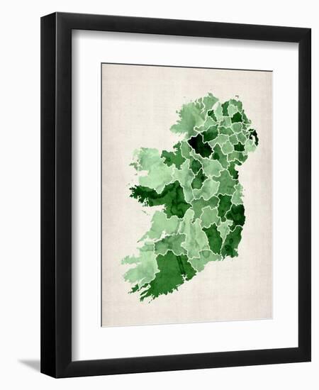 Ireland Watercolor Map-Michael Tompsett-Framed Art Print