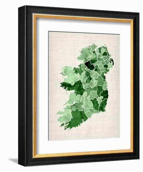 Ireland Watercolor Map-Michael Tompsett-Framed Art Print