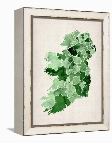 Ireland Watercolor Map-Michael Tompsett-Framed Stretched Canvas