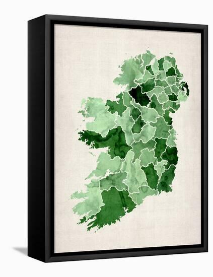 Ireland Watercolor Map-Michael Tompsett-Framed Stretched Canvas
