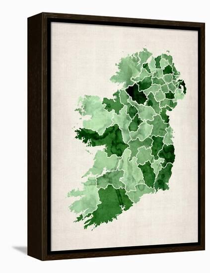 Ireland Watercolor Map-Michael Tompsett-Framed Stretched Canvas