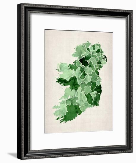 Ireland Watercolor Map-Michael Tompsett-Framed Art Print