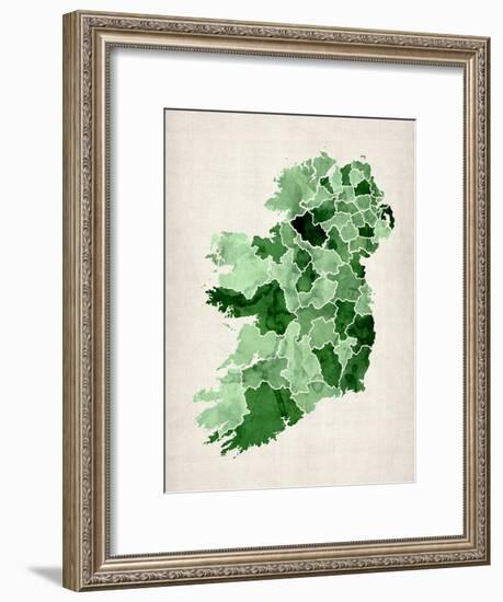 Ireland Watercolor Map-Michael Tompsett-Framed Art Print