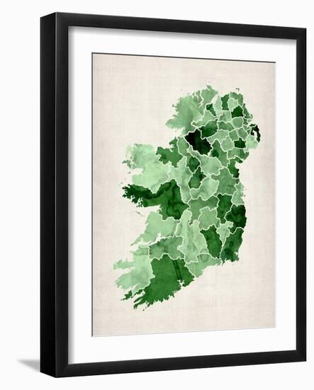 Ireland Watercolor Map-Michael Tompsett-Framed Art Print