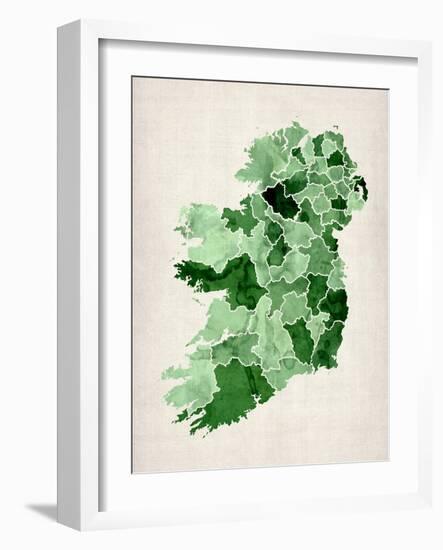 Ireland Watercolor Map-Michael Tompsett-Framed Art Print