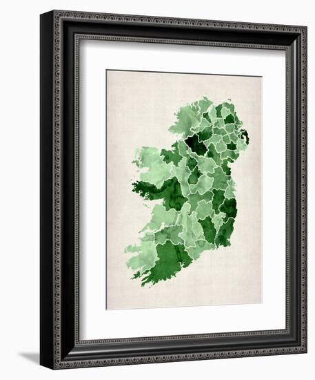 Ireland Watercolor Map-Michael Tompsett-Framed Premium Giclee Print