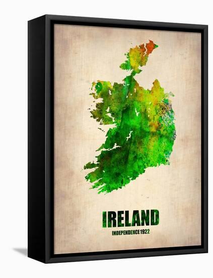 Ireland Watercolor Map-NaxArt-Framed Stretched Canvas