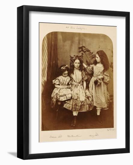 Irene Macdonald, Flo Rankin and Mary Macdonald at Elm Lodge, Hampstead, July 1863-Lewis Carroll-Framed Giclee Print