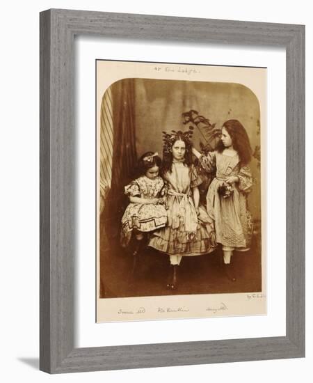 Irene Macdonald, Flo Rankin and Mary Macdonald at Elm Lodge, Hampstead, July 1863-Lewis Carroll-Framed Giclee Print