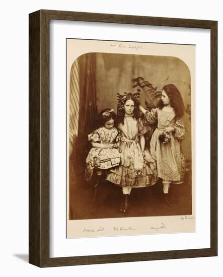 Irene Macdonald, Flo Rankin and Mary Macdonald at Elm Lodge, Hampstead, July 1863-Lewis Carroll-Framed Giclee Print