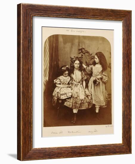 Irene Macdonald, Flo Rankin and Mary Macdonald at Elm Lodge, Hampstead, July 1863-Lewis Carroll-Framed Giclee Print