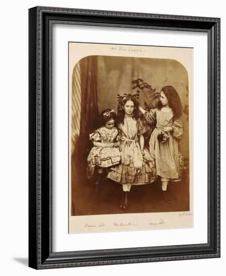 Irene Macdonald, Flo Rankin and Mary Macdonald at Elm Lodge, Hampstead, July 1863-Lewis Carroll-Framed Giclee Print