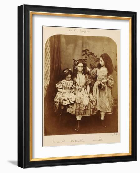 Irene Macdonald, Flo Rankin and Mary Macdonald at Elm Lodge, Hampstead, July 1863-Lewis Carroll-Framed Giclee Print