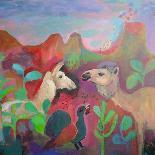 The Wolf and the Rooster Sing by Moonlight-Iria Fernandez Alvarez-Art Print