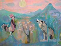 The Wolf and the Rooster Sing by Moonlight-Iria Fernandez Alvarez-Framed Stretched Canvas