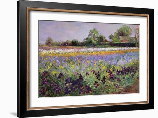 Iris Field and Two Cottages-Timothy Easton-Framed Giclee Print