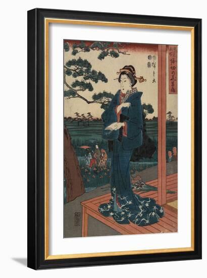 Iris Gaeden at Horikiri, April 1852-Utagawa Hiroshige-Framed Giclee Print