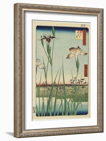 Iris Garden at Horikiri, May 1857-Utagawa Hiroshige-Framed Giclee Print