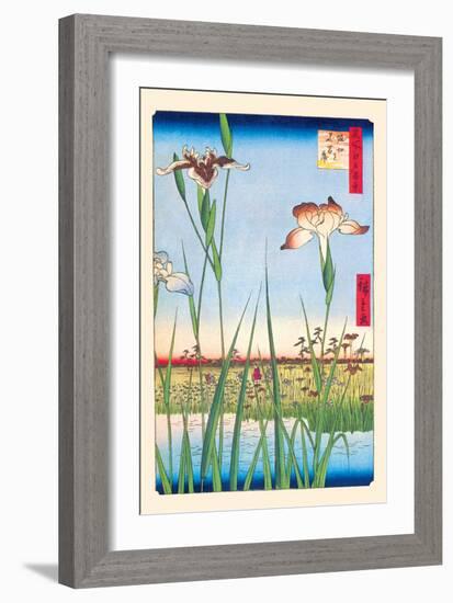 Iris Garden at Horikiri-Ando Hiroshige-Framed Art Print
