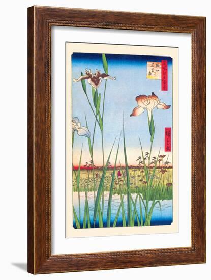 Iris Garden at Horikiri-Ando Hiroshige-Framed Art Print