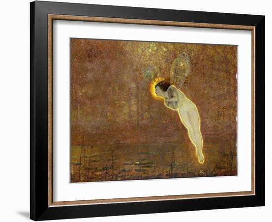 Iris (Her Autumnal Errand: Third Reading)-John Atkinson Grimshaw-Framed Giclee Print