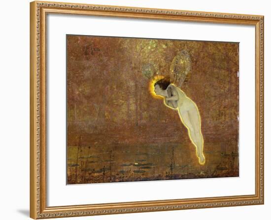 Iris (Her Autumnal Errand: Third Reading)-John Atkinson Grimshaw-Framed Giclee Print