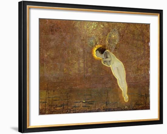 Iris (Her Autumnal Errand: Third Reading)-John Atkinson Grimshaw-Framed Giclee Print