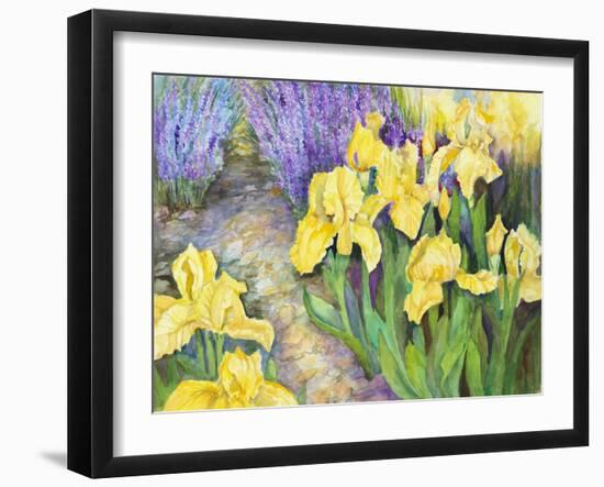 Iris in a Rock Garden-Joanne Porter-Framed Giclee Print