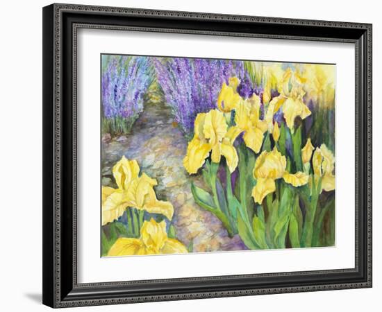 Iris in a Rock Garden-Joanne Porter-Framed Giclee Print