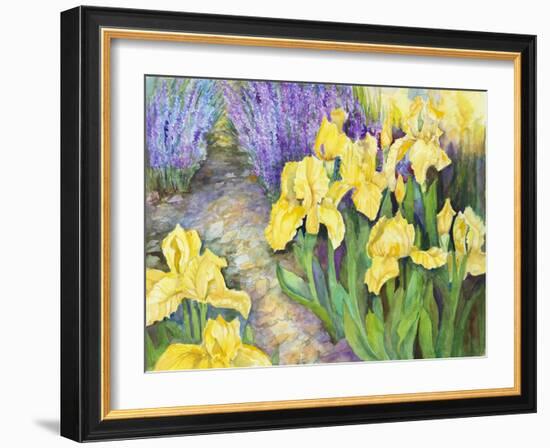 Iris in a Rock Garden-Joanne Porter-Framed Giclee Print