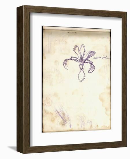 Iris (Purple Pencil on Paper)-Claude Monet-Framed Giclee Print