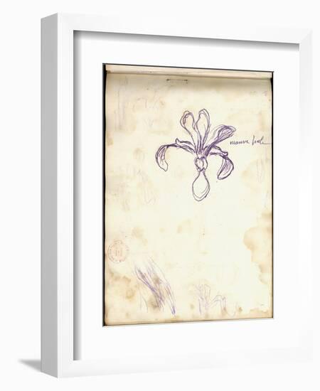 Iris (Purple Pencil on Paper)-Claude Monet-Framed Giclee Print