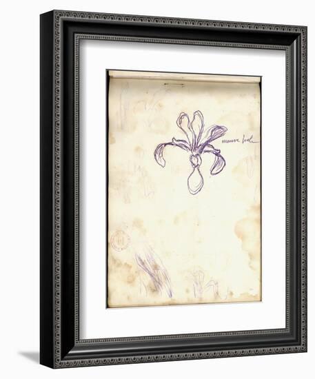 Iris (Purple Pencil on Paper)-Claude Monet-Framed Giclee Print