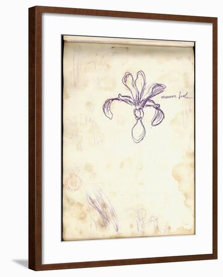 Iris (Purple Pencil on Paper)-Claude Monet-Framed Giclee Print