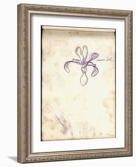 Iris (Purple Pencil on Paper)-Claude Monet-Framed Giclee Print