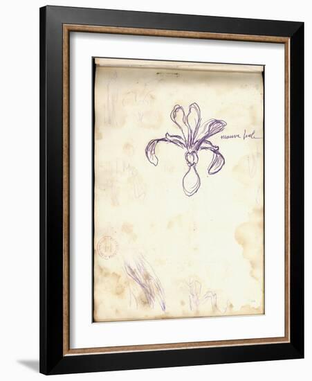 Iris (Purple Pencil on Paper)-Claude Monet-Framed Giclee Print