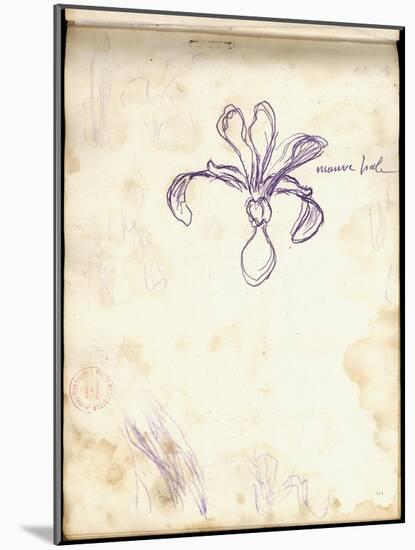 Iris (Purple Pencil on Paper)-Claude Monet-Mounted Giclee Print