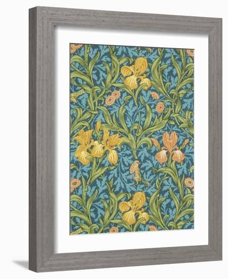 Iris Wallpaper, Paper, England, Late 19th Century-William Morris-Framed Giclee Print