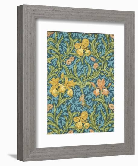 Iris Wallpaper, Paper, England, Late 19th Century-William Morris-Framed Premium Giclee Print