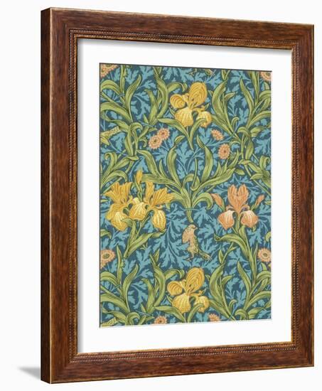 Iris Wallpaper, Paper, England, Late 19th Century-William Morris-Framed Premium Giclee Print