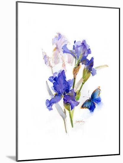 Iris with Blue Butterfly, 2016-John Keeling-Mounted Giclee Print