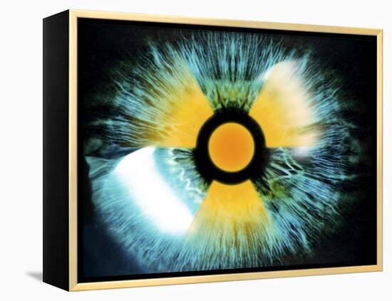 Iris with Radiation Warning Sign-PASIEKA-Framed Premier Image Canvas