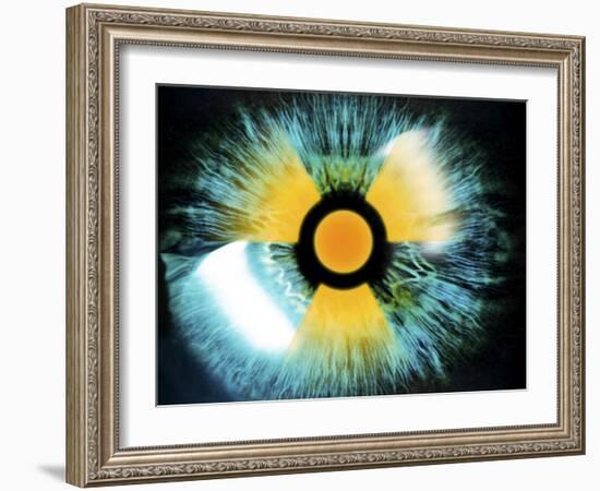 Iris with Radiation Warning Sign-PASIEKA-Framed Photographic Print