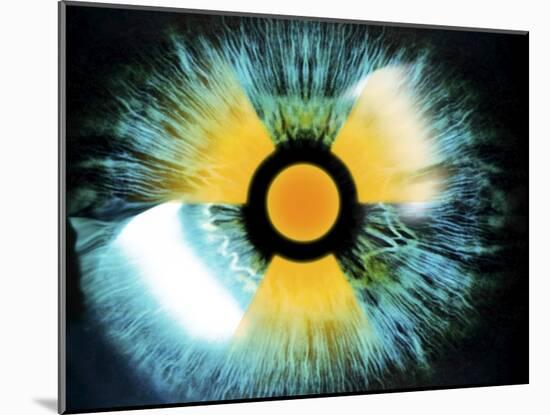 Iris with Radiation Warning Sign-PASIEKA-Mounted Photographic Print