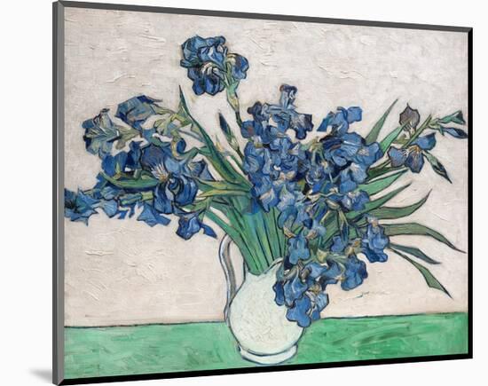 Irises, 1890 (White Vase)-Vincent Van Gogh-Mounted Art Print