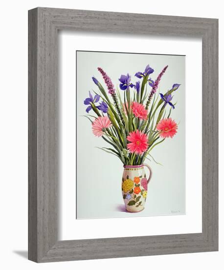 Irises and Berbera in a Dutch Jug-Christopher Ryland-Framed Giclee Print