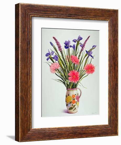 Irises and Berbera in a Dutch Jug-Christopher Ryland-Framed Giclee Print